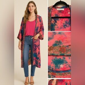 Vibrant Tie-Dye Kimono